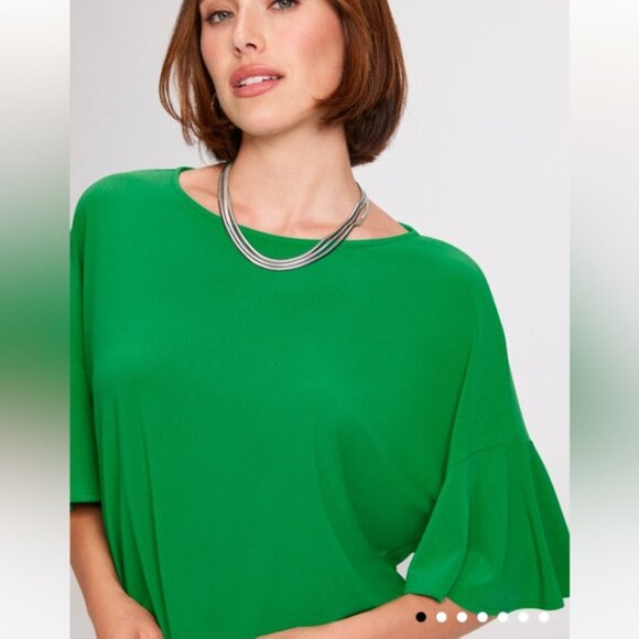 Laura Flutter Sleeve Top Parrot Green - Picture 3 of 13